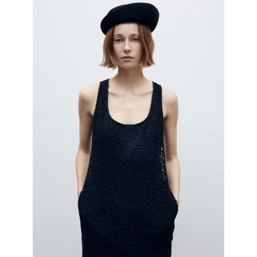 Maria McManus Lace Tank Cocoon Dress in Black 4